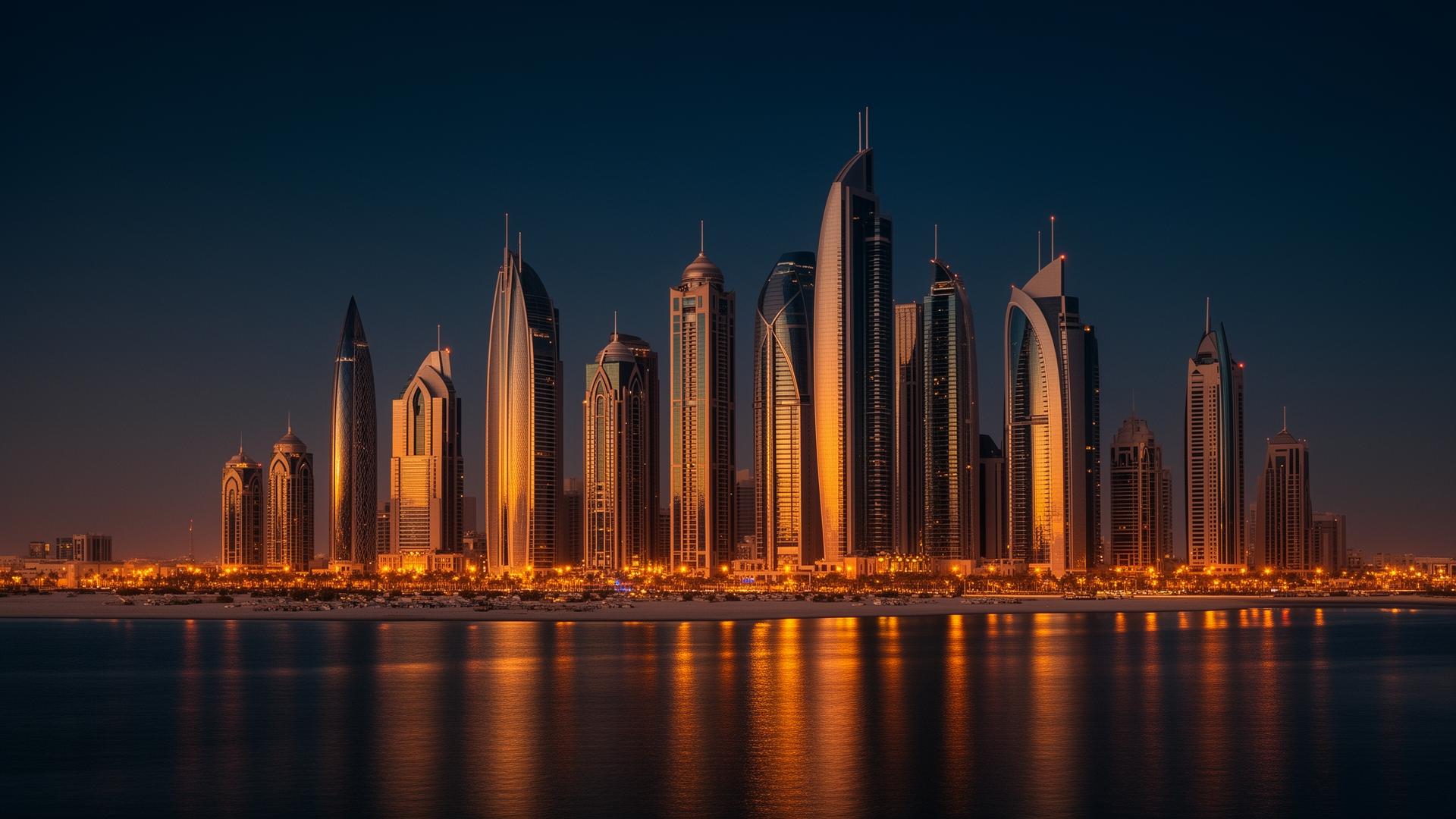 Doha skyline at dusk